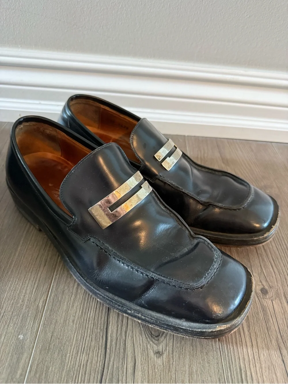 Gucci Men’s Vintage Big G Patent Leather Loafers Size 8.5